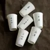Dinastia Tang e Song Jade Argila Porcelana Branca Manuscrito Paz e Alegria Cerâmica Copo de Cola Xícara de Chá Doméstica Caneca Grande de Mão