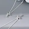 Collar con Colgante Simple de Cruz Cool Girl Bañado en Plata S925 Cadena para Clavícula Estudiante Estilo Japonés y Coreano Versátil para Mujer