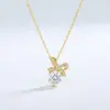 Colar para Mulheres, Estilo Coreano e Japonês, Estilo Fashion da Celebridade da Internet, Laço, Colar de Zircônia Estilo Coreano, Conjunto de Brincos de Celebridade da Internet, Corrente para Clavícula