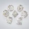Dados Poliedros de Cristal Blanco Sintético Grabados para D&D Dungeons and Dragons Juego de Siete Piezas Z01