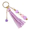 Pulsera de cuentas de silicona con borlas, nueva pulsera transfronteriza de Amazon, accesorio para bolso, llavero de borlas