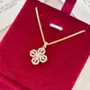 Colar Vajra Estilo da Transmissão ao Vivo Método Antigo Ouro de Areia Vermelho Rosa Strass Superfície Brilhante Pingente Cruz Vajra Colar Exquisito