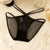 Nuevo Estilo Caliente Tanga de Tira Fina con Encaje Calado de Malla para Mujer Cintura Baja Algodón Transpirable en la Entrepierna Cómodo Levanta Glúteos Pantalones de Triángulo para Mujer