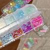 Accesorios para Uñas 12 Rejillas Perlas de Burbuja Fantasía de Sirena Diamantes de Resina Semiesféricos Cielo Estrellado Color Caramelo Base Plana Tamaños Mixtos