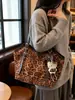Bolso de Gran Capacidad Más Vendido para Mujer Bolso Tote de Gran Capacidad Bolso de Hombro Retro para el Trabajo Bolso de Mano Casual con Estampado de Leopardo