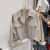 Nueva Chaqueta Ligera de Trabajo Casual Juvenil para Primavera y Otoño, Top Camisa Corta de Moda para Mujeres Petites