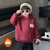 Sudadera con Forro Polar Infantil Otoño e Invierno 9777 Nuevo Estilo 2026 Ropa Interior Térmica con Capucha para Niños Sudadera sin Cierre para Bebé