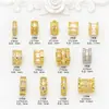 Cuentas de Barril de Zirconia Microincrustada Chapadas en Oro de 18 Quilates que Conservan el Color, Accesorios de Cuentas Espaciadoras para Pulsera de Cristal de Cintura Pequeña con Agujero Pasante para DIY