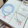 Pulseira de Design de Nicho de Alto Padrão para Mulheres de Verão Flor de Pessegueiro Fio de Mão de Pessegueiro Estilo Doce Joia de Melhor Amiga Presente