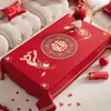 Mantel para mesa de té de boda, lavable, impermeable, a prueba de aceite, mantel de comedor rojo, tela decorativa para celebración de recién casados, mantel de Año Nuevo