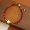 Pulseira de Cristal Vermelho com Contas para o Ano de Nascimento, Pulseira com Pingente Simples e Elegante para Meninas, Pulseira de Presente para Mulheres