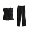 Ropa de Mujer al por Mayor Transfronteriza Amazon Y2K Nuevo Estilo Europeo y Americano Chaleco de Trabajo + Pantalones Rectos Estilo Europeo y Americano Y2K