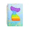 Cuaderno de Descompresión de Burbujas de Niña Linda Dibujo Animado Estudiante Cuaderno de Espiral Alto Valor de Color Niños y Niñas Libro de Mano de Descompresión