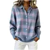 Estación Independiente de Amazon Transfronteriza Europea y Americana Camisa Casual Suelta de Cuadros con Solapa Suéter de Punto Cárdigan Chaqueta