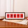 Año del Caballo Bendición de Año Nuevo Carácter Decoración de Escritorio Rojo Pantalla Texto de Caligrafía DIY Tira Horizontal Cuadrícula Papel Cartulina Marco de Fotos
