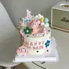 Decoración de Pastel para Hornear Estilo Coreano Ins Sombrero de Fiesta Banderín Globo de Cumpleaños Banner Inserto Mesa de Postres Insertar