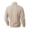 Ropa de punto europea de talla estándar para otoño e invierno, uso diario, casual para exteriores, color liso, jacquard de moda, cuello alto, suéter cálido para hombre