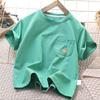 Camiseta de Manga Corta para Niños, Top Casual Deportivo de Algodón, Estilo Ligero de Verano