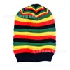 Yuan I Gorro de Punto Rayado de Siete Colores Lana Tejida Sombrero Jamaicano Arcoíris Rayado Gorro de Cúpula