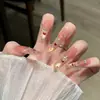 Atmosfera Doce Caneta de Gelo Penetrante Olho de Gato Rosa Arte de Unha Avançada Nova Pasta de Unha Unha Postiça Arte de Unha Pura Feita à Mão Usar Unha