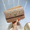 Moda Full Diamond High-end Diamond-studded Evening Bag Lock Bolsa Feminina Rebite Corrente Bolsa Axilar Bolsa Crossbody
