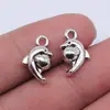 15X8Mm 1.2g Plata Antigua DIY Pulsera Collar Accesorios Animal Marino Delfín Colgante