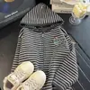 Cárdigan de Punto con Capucha Rayado de Moda Elegante para Niña Primavera/Otoño Nuevo Estilo Coreano Casual Holgado Versátil Ropa de Abrigo