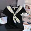 Camiseta de alta qualidade plus size de manga curta para mulheres, novo estilo verão 2026, design solto e modelador, top versátil de ombro normal