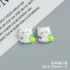 Gato Maçã Verde Desenho Animado Acessórios Artesanais de Resina Ímã de Geladeira Acessórios para Presilha de Cabelo Elástico de Cabelo Acessórios para Chaveiro Sapatos com Furos