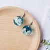 Brincos de resina esféricos transparentes estilo floresta céu azul nuvens brancas planeta luminoso novo de fronteira Temu brincos de moda