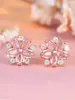 Shein Aliexpress Estilo Coreano Japonês Flor Pequena Brincos de Diamante Inteiro Pequenos Frescos Doces Exquisitos Moda Brincos Venda Quente