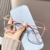 2055 Gafas que Cambian de Color para Mujer Ultraligeras Frescas Teame Montura Transparente Ins Alto Valor Montura Grande Adelgazantes Aspecto Sencillo Gafas