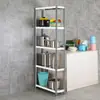 Estantería de Pie Estante de Almacenamiento Horno de Microondas Estante de Cuatro Niveles Estante para Horno Acero Inoxidable Estante de Almacenamiento de Cocina Multicapa Estante de Almacenamiento de Cinco Niveles