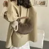 Bolso de Mano de Otoño Bolso de Felpa Versátil para Mujer Bolso de Hombro para Viajes Cotidianos Bolso de Felpa Nicho Nube Bolso Cruzado de Gran Capacidad para Mujer