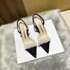 Sapatos Femininos Elegantes de Salto Fino com Bico Fechado e Calcanhar Aberto, Novo Estilo Primavera e Outono 2025, Bico Fino, Preto, Estilosos, Salto Alto com Strass para Mulheres