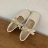 Sapatos Mary Jane estilo perfumado e delicado, vintage, inverno, aumento de altura, 4 cm, laço, pérola, sapatos femininos