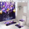 Cortina de ducha transfronteriza Serie Navideña de Amazon Impresión digital 3D Cortina impermeable para baño Suministro directo de fábrica Dropshipping