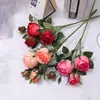 Flores Artificiales Estilo Escandinavo Pastoral Rosas Flores Falsas Peonías Flores de Seda Decoración de Mesa de Comedor Mesa de Café en Casa Decoración de Fondo de Boda