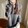 Sudadera con capucha de mezcla de lana 2026 Otoño e Invierno Nueva para Mujer, Cárdigan de Punto con Cuello en V, Top Corto Holgado, Chaqueta