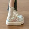 2026 Venta Caliente Primavera Otoño Antideslizante Suela Gruesa Malla Transpirable Versátil Zapatos Blancos Velcro Estudiante Deportivos Zapatos Individuales
