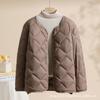 2024 Otoño e Invierno Nueva Chaqueta de Plumón Ligero Cloud para Mujer Corta Ligera Plumón Forro Cuello Redondo Casual Chaqueta Abrigo