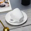Taza de café de cerámica estilo europeo, taza de espresso italiana, juego simple de taza y platillo de café de cerámica