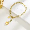 Pulsera Cadena Collar Colgante Corazón Acero de Titanio Chapado Ecológico Set