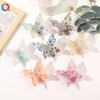 Qiyue Clip mariposa coreano de imitación de ácido acético para sujetar el cabello, clip tiburón para lavar el cabello, 7.5cm, horquilla de alta gama que combina con todo, adorno para el cabello