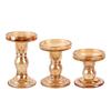 Candelabro de Vidrio Romano Vintage Estilo Europeo Alto Portavelas para Aromaterapia Adorno Decorativo para el Hogar Dorado Base para Vela