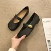 Sapatos Mary Jane de nicho estilo francês, novos sapatos femininos de primavera e outono, mocassins versáteis, sapatos pequenos de couro retrô, sapatos baixos estilo coreano