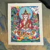 Tangka Pintado a Mano de Xizang, Nepal, Presentando las Ocho Deidades Guardianas del Buda Protector del Dharma, Núcleo de Tarjeta 4*5