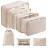 Conjunto de Sacos de Armazenamento para Viagem Transfronteiriça, Conjunto de Oito Peças de Bagagem de Grande Capacidade, Saco com Cordão para Sutiãs, Saco de Armazenamento para Classificação de Roupas