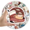 50 piezas de pegatinas de graffiti de dibujos animados de café World, pegatinas decorativas transfronterizas para tazas de agua, carcasas de teléfono móvil, pegatinas para coche al por mayor