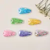 Clip de Pinza para Cabello de Fruta Transparente con Arena Movediza de Colores para Niños, Pinza para el Cabello de Burbuja de Agua, Set de Pinzas para el Cabello de Lentejuelas de PVC DIY